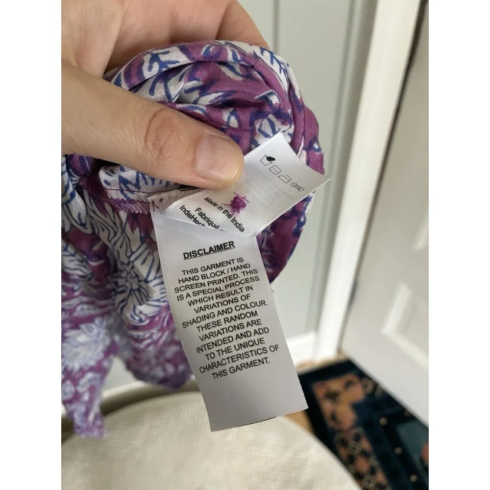 Emerson Fry Maxi Dress XL Lucy 4 Love Thomas Long Floral Purple Boho Button - Picture 5 of 8